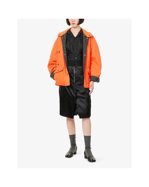 Maison Margiela Orange Relaxed-Fit Buttoned-Collar Woven Jacket