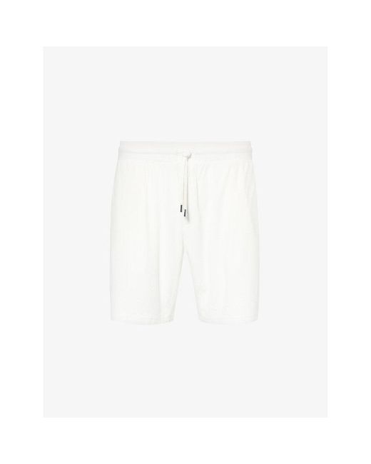 Frescobol Carioca White Augsto Hardware-embellished Terry Cotton-blend Shorts X for men