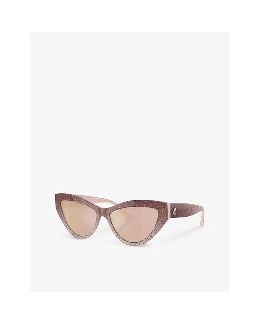 Jimmy Choo Pink Jc5004 Cat Eye-frame Acetate Sunglasses