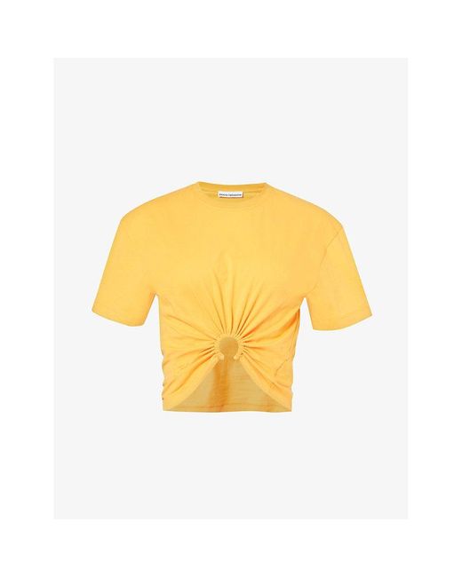 Rabanne Yellow Haut Ring-pendant Cotton-jersey T-shirt