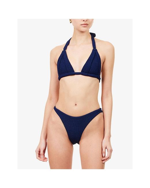Cheap Monday Blue Morroco Halter-Neck Bikini Top