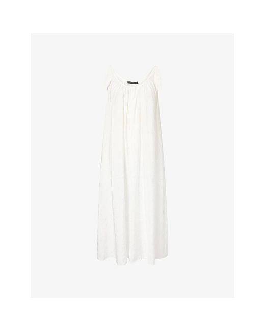 Jenni Kayne White Iris Knotted Modal-Blend Midi Dress