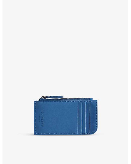 Ted Baker Needt Zipped Leather Card Holder in Blue for Men Lyst