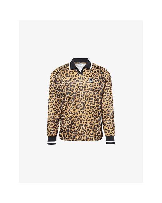 Obey Multicolor Sports Animal-Print Woven Polo Shirt for men