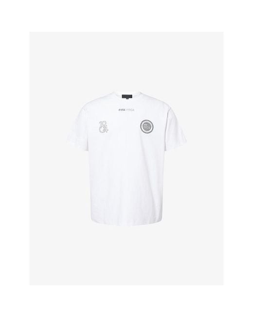 FIFA 1904 White Logo-Print Crew-Neck Cotton-Jersey T-Shirt for men