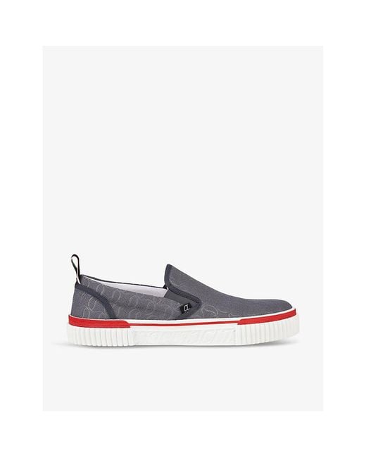 Christian Louboutin Blue Pedro Boat Cotton-blend Low-top Trainers for men