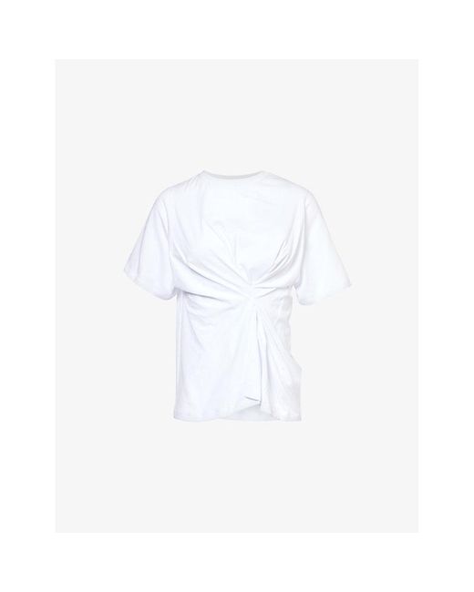 Victoria Beckham White Twist Cotton-jersey T-shirt