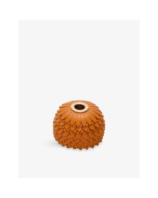 Loewe Brown Flower Dice Leather Charm