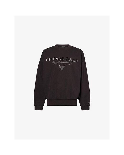 KTZ Black X Nba Bulls Logo-Embroidered Cotton-Jersey Sweatshirt for men
