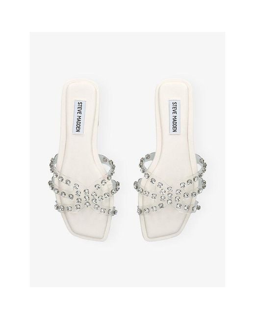 Steve Madden White Loretto 494 Faux-Leather Sandals