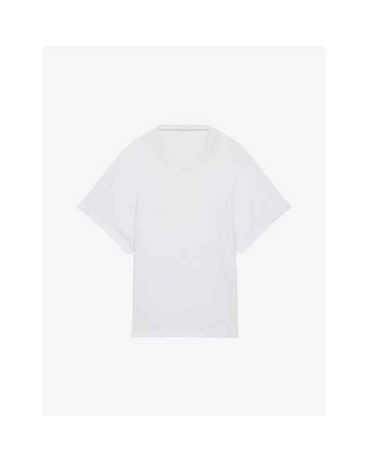 IRO White Edjy Open-back Relaxed-fit Cotton T-shirt
