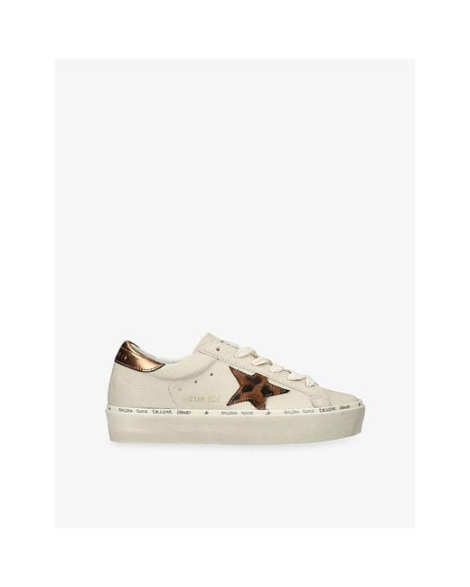 Golden Goose Deluxe Brand White Hi Star Leather Trainers