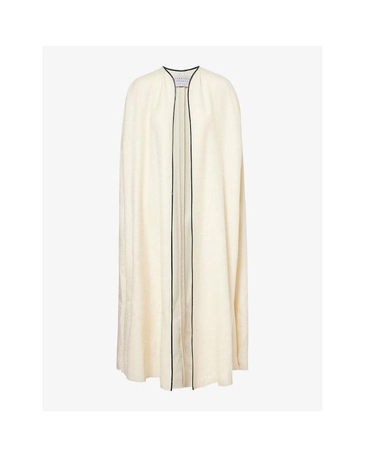 Gabriela Hearst Natural Corinth Dropped-shoulder Relaxed-fit Silk And Wool-blend Cape