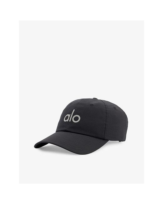 Alo Yoga Black Off-duty Logo-print Stretch-woven Baseball Cap