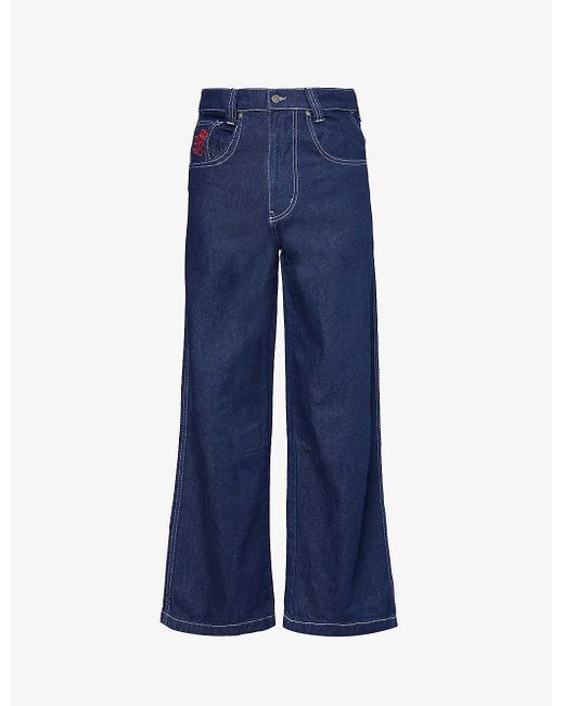 Jaded London Blue Colossus Wide-leg High-rise Jeans for men