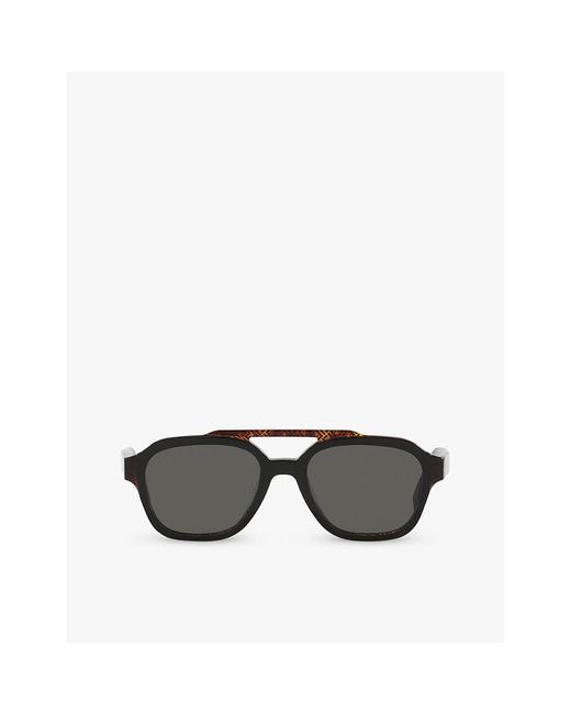 Fendi Black Fe40076u Bilayer Aviator-frame Acetate Sunglasses