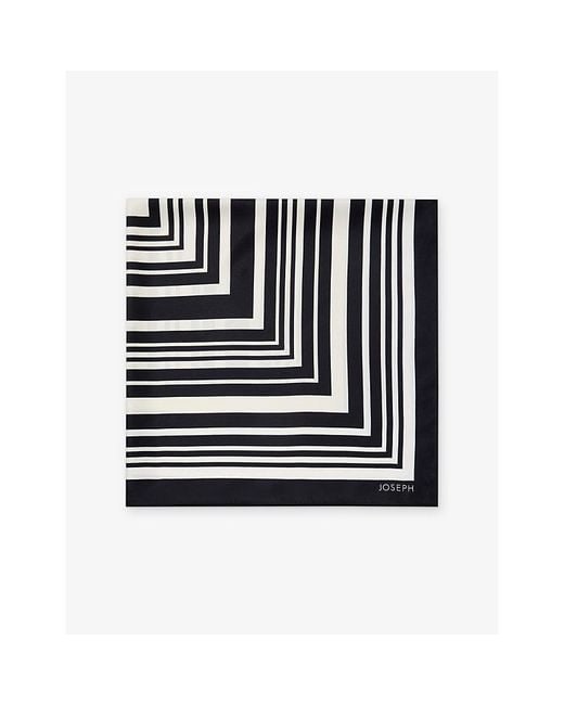 Joseph Black Zenza Striped Silk Scarf
