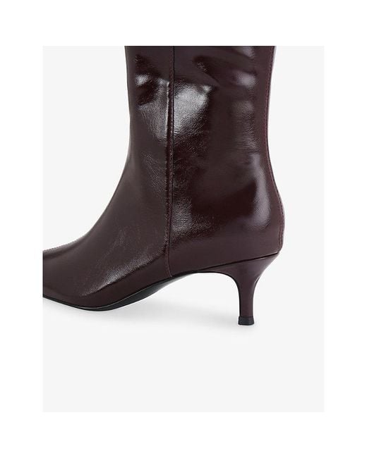 Carvela Kurt Geiger Brown Aria Faux-Leather Knee-High Boots