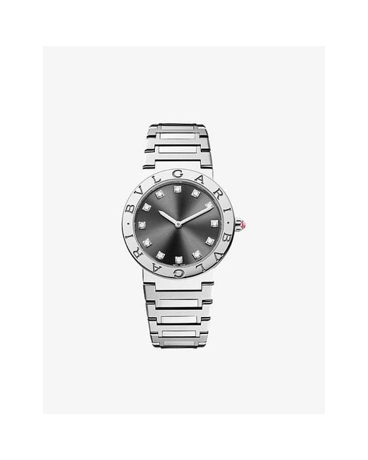 BVLGARI Metallic And Diamond Watch
