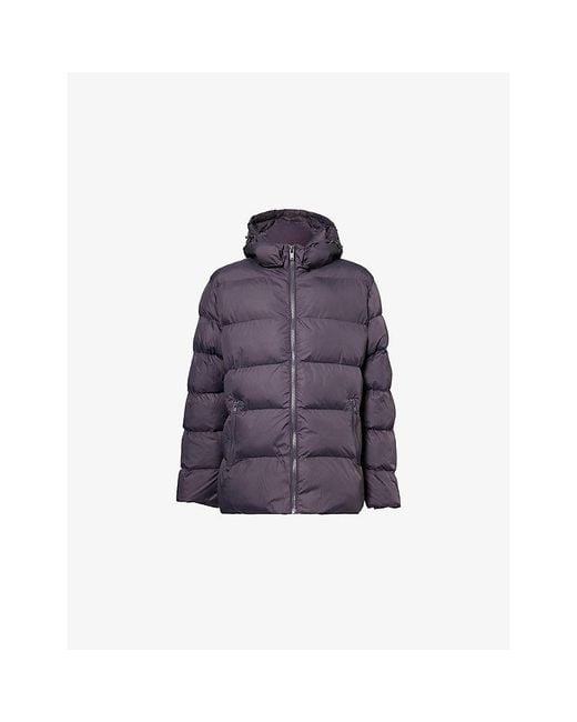 Arne Purple Hooded Short Shell-Padded Puffer Jacket for men