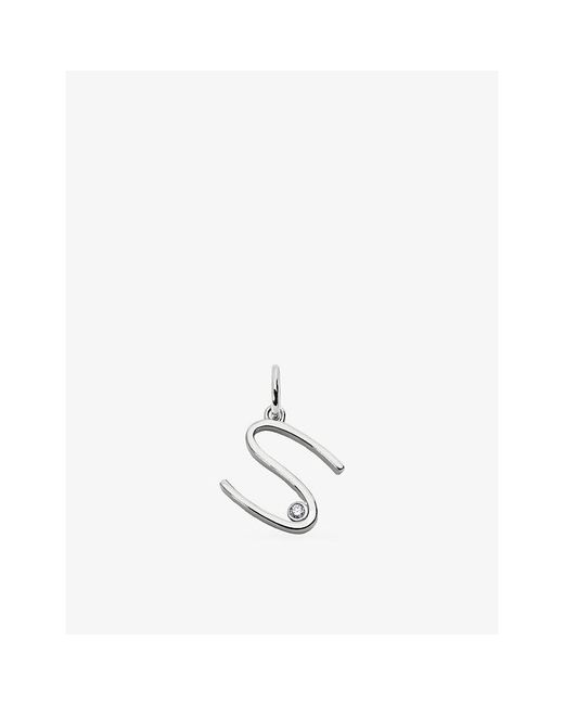Monica Vinader White Solitaire Diamond Initial S Sterling- And 0.035Ct Lab-Grown Diamond Pendant