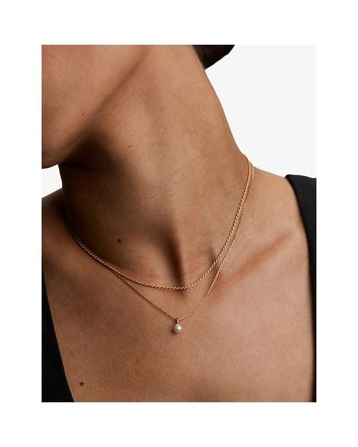 Astrid & Miyu White Cultured Pearl-Plated Sterling Pendant Necklace