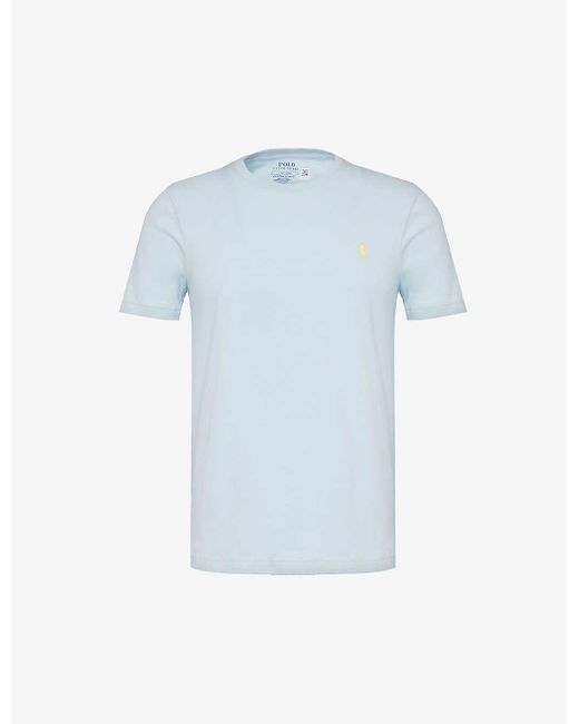 Polo Ralph Lauren Blue Brand-embroidered Short-sleeve Cotton-jersey T-shirt X for men