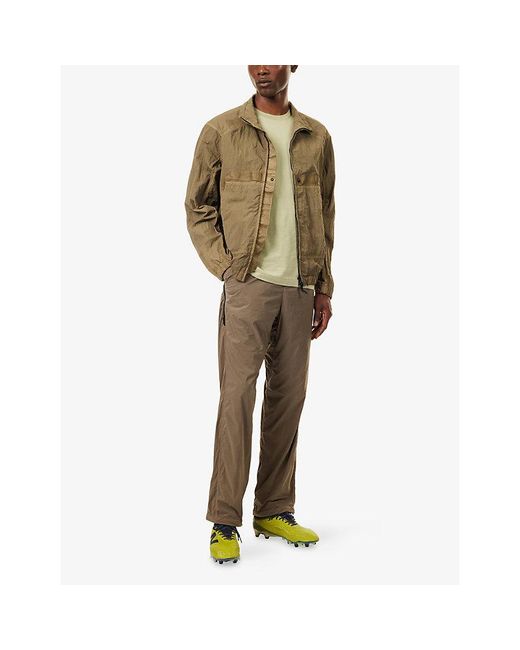 Stone Island Natural Brand-Badge Slim-Fit Stretch-Woven Trousers for men