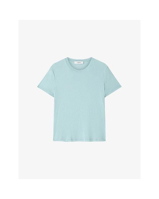 Joseph Blue Livia Short-Sleeved Cotton-Jersey T-Shirt