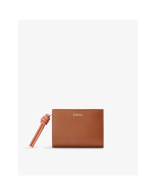 Loewe Brown Knot Compact Leather Wallet