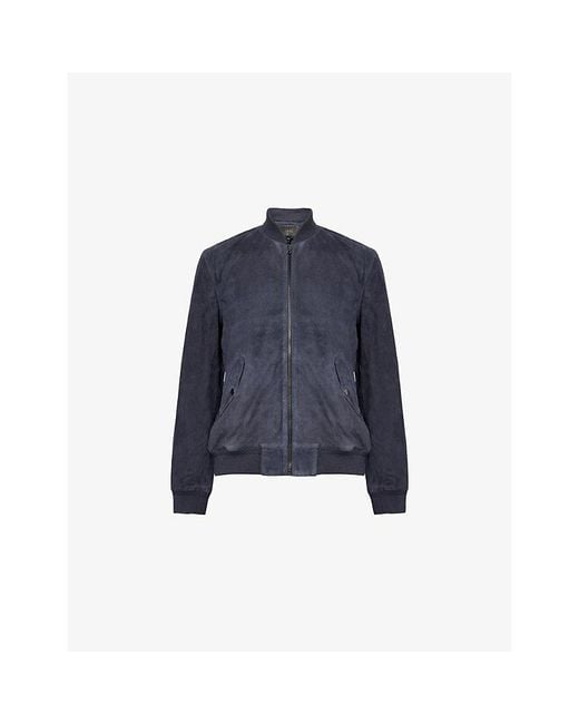 PAIGE Blue Chen Suede Bomber Jacket for men