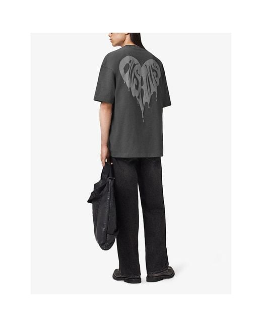 AllSaints Black Trip Branded Cotton-Jersey T-Shirt for men