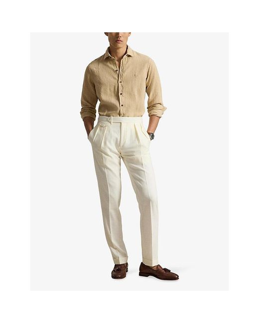 Polo Ralph Lauren Natural Custom-Fit Long-Sleeve Linen Sport Shirt for men