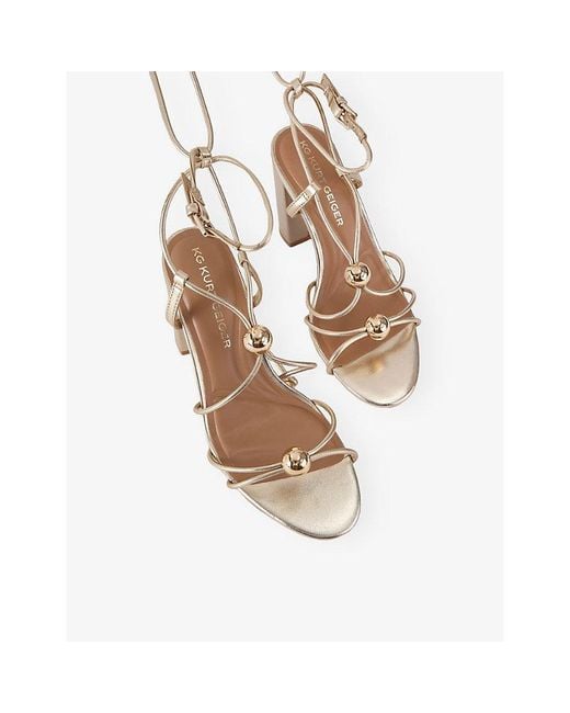 KG by Kurt Geiger Metallic Swift Leather Heeled Sandals