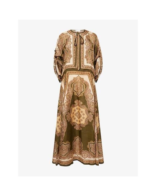 Zimmermann Natural Mahon Tunic Silk Midi Dress