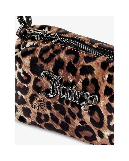 Juicy Couture Black Crystal-embellished Branded Silk Top-handle Bag