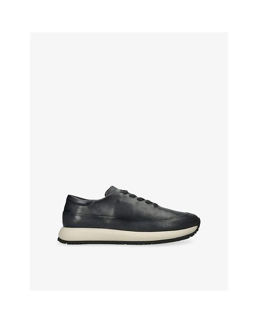 Officine Creative Black Form Leather Trainers for men