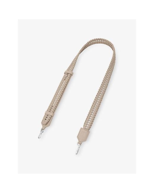 Loewe White Leather Woven Strap