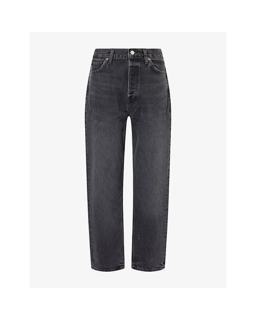 Agolde Gray 90's Straight-Leg Denim Jeans