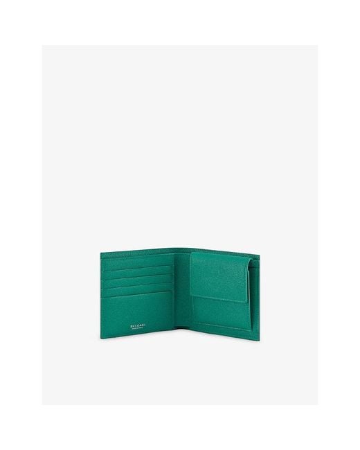 BVLGARI Green Leather Wallet