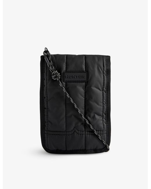 Hunter Black Intrepid Puffer Recycled-polyester Phone Pouch