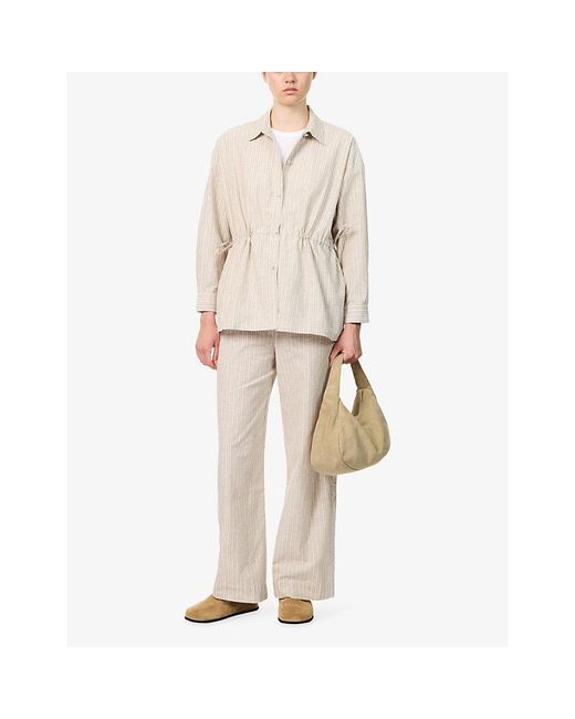 Kayanee Natural Drawstring Cotton-Blend Shirt