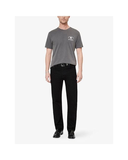 The Kooples Gray Skull Graphic-Print Cotton-Jersey T-Shirt for men