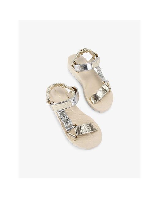 Kurt Geiger White Orion Faux-Leather Sandals