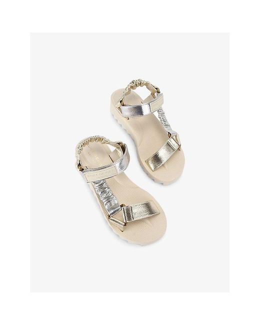 Kurt Geiger White Orion Faux-Leather Sandals
