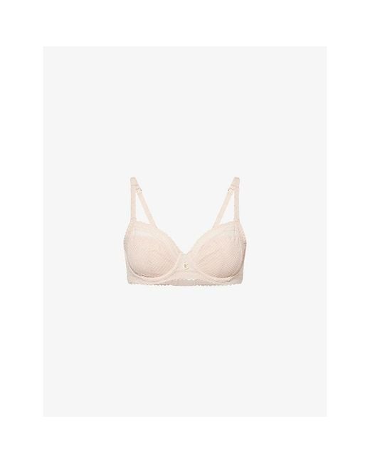 Chantelle White Romance Underwired Stretch-Lace Bra