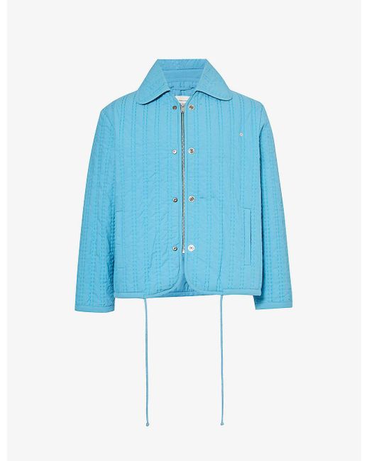 Craig Green Blue Popper-embellished Quilted Cotton Jacket for men