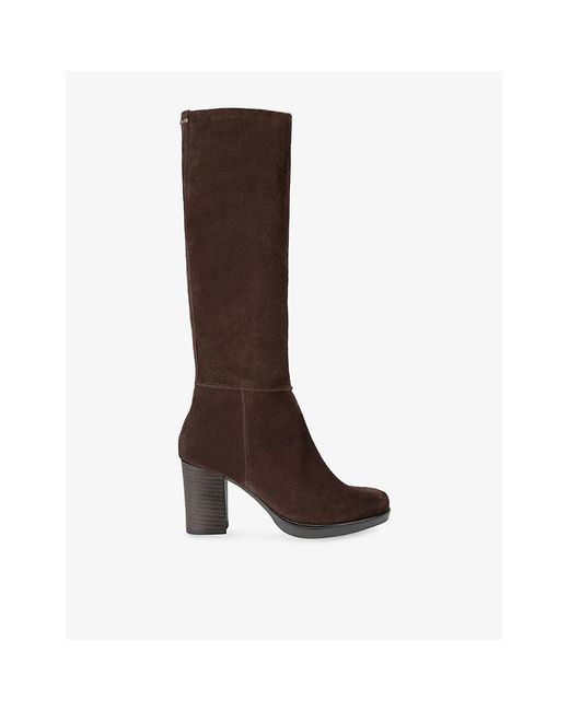 Carvela Kurt Geiger Brown Suede Heeled Knee-High Boots