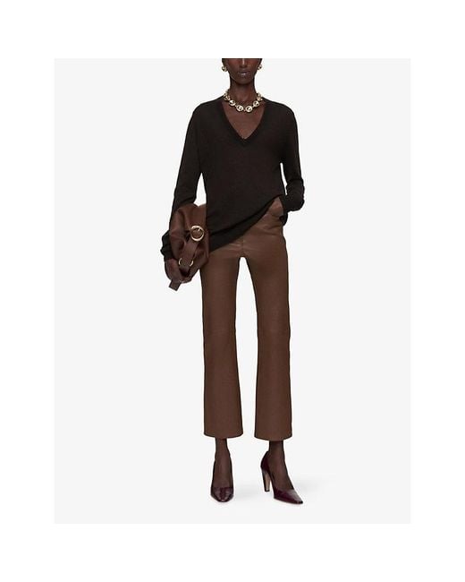 Joseph Brown Cashair V-Neck Cashmere Jumper