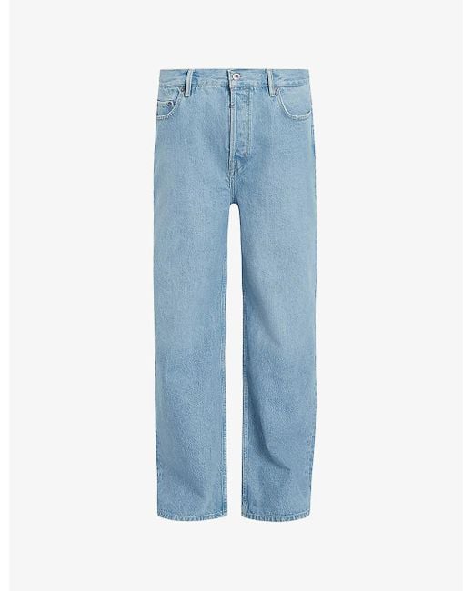 AllSaints Blue Lenny Branded-hardware Denim Jeans for men